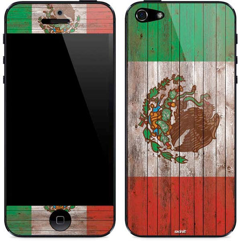 Mexican Flag Dark Wood iPhone 5/5s/5SE Skin