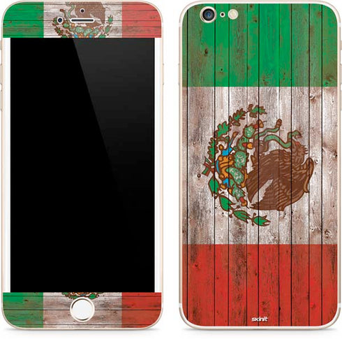 Mexican Flag Dark Wood iPhone 6/6s Plus Skin
