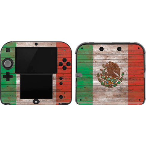 Mexican Flag Dark Wood Nintendo 2DS Skin