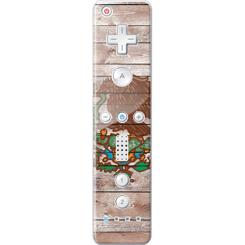 Mexican Flag Dark Wood Wii Remote Controller Skin