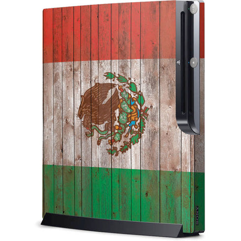Mexican Flag Dark Wood Playstation 3 & PS3 Slim Skin