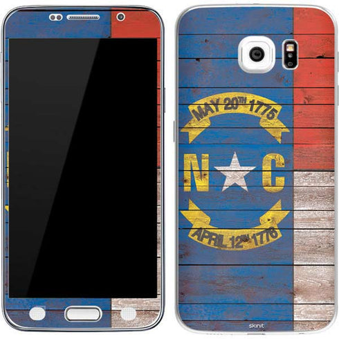 North Carolina Flag Dark Wood Galaxy S7 Skin