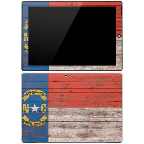 North Carolina Flag Dark Wood Surface Pro 3 Skin