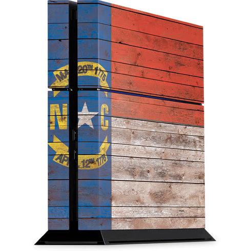 North Carolina Flag Dark Wood PS4 Console Skin