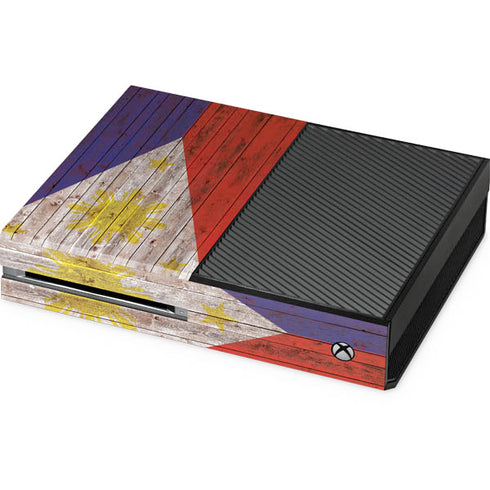 Philippines Flag Dark Wood Xbox One Console Skin