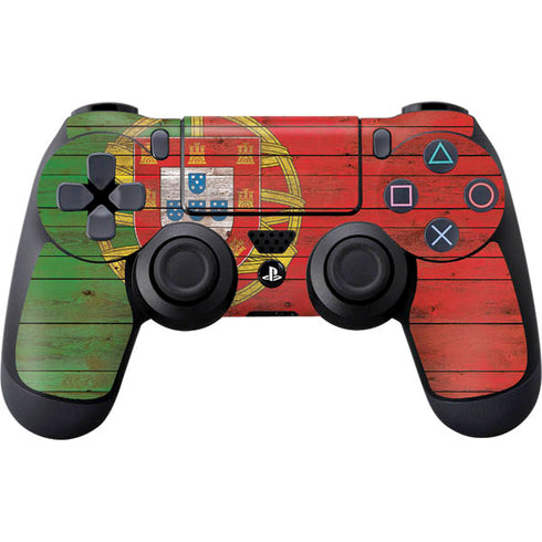 Portuguese Flag Dark Wood PS4 Controller Skin