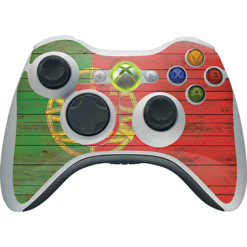 Portuguese Flag Dark Wood Xbox 360 Wireless Controller Skin