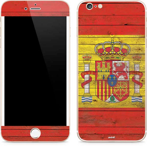 Spain Flag Dark Wood iPhone 6/6s Plus Skin
