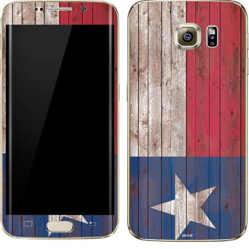 Texas Flag Dark Wood Galaxy S7 Edge Skin