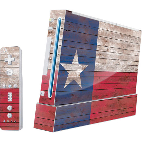 Texas Flag Dark Wood Wii (Includes 1 Controller) Skin