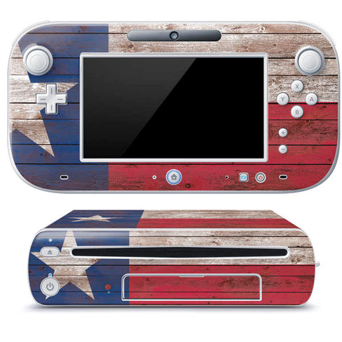 Texas Flag Dark Wood Wii U (Console + 1 Controller) Skin