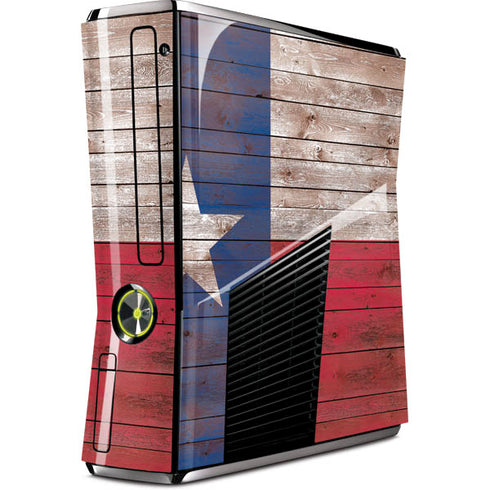 Texas Flag Dark Wood Xbox 360 Slim (2010) Skin