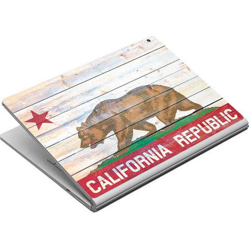 California Flag Light Wood Surface Book Skin