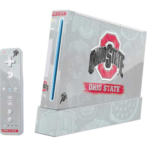 Ohio State University Distressed Logo Wii (Includes 1 Controller) Skin