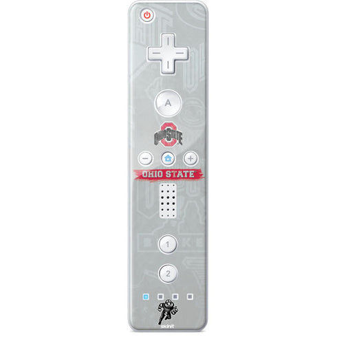 Ohio State University Distressed Logo Wii Remote Controller Skin
