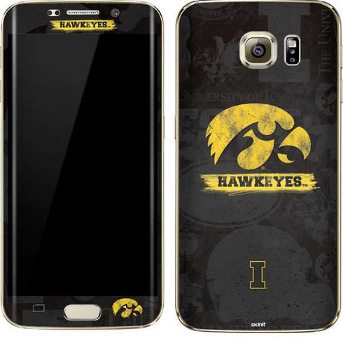 University of Iowa Hawkeyes Distressed Logo Galaxy S7 Edge Skin