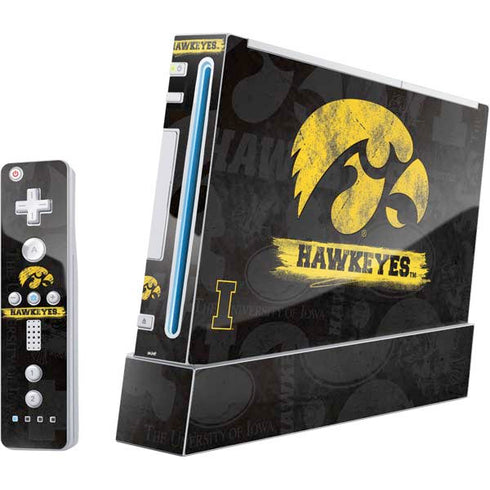 University of Iowa Hawkeyes Distressed Logo Wii (Includes 1 Controller) Skin