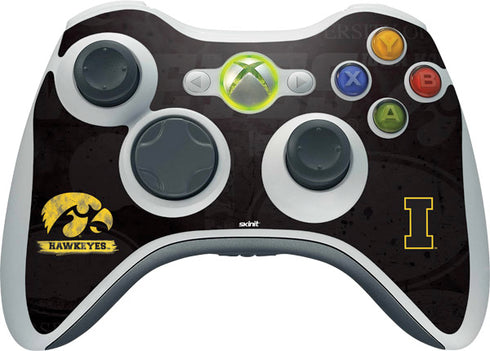University of Iowa Hawkeyes Distressed Logo Xbox 360 Wireless Controller Skin