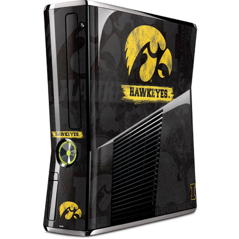University of Iowa Hawkeyes Distressed Logo Xbox 360 Slim (2010) Skin
