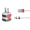 Black And White Striped Heart iPhone Charger (5W USB) Skin