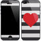 Black And White Striped Heart iPhone 5/5s/5SE Skin