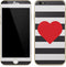 Black And White Striped Heart iPhone 6/6s Skin