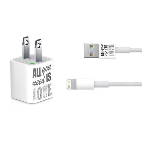All You Need Is Love BW iPhone Charger (5W USB) Skin