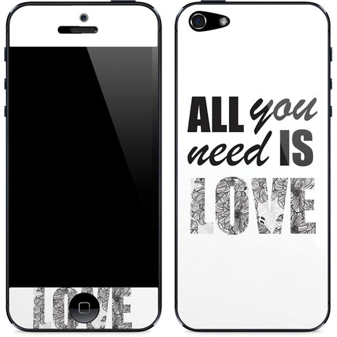 All You Need Is Love BW iPhone 5/5s/5SE Skin
