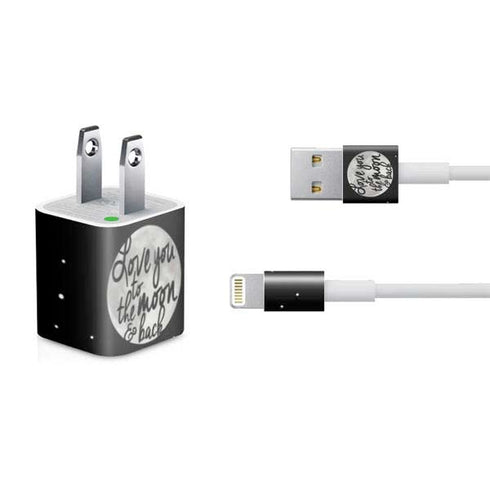 To The Moon And Back BW iPhone Charger (5W USB) Skin