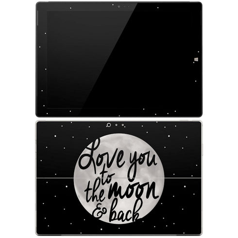 To The Moon And Back BW Surface Pro 3 Skin