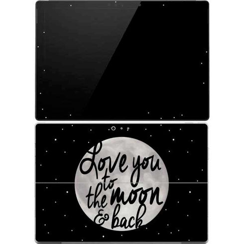To The Moon And Back BW Surface Pro 4 Skin