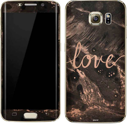 Love Rose Gold Black Galaxy S7 Edge Skin