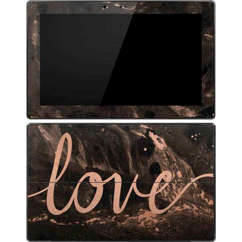 Love Rose Gold Black Surface Pro Tablet Skin