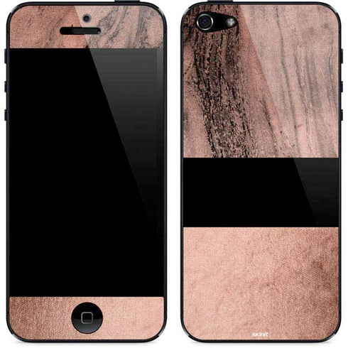 Rose Gold and Black Marble iPhone 5/5s/5SE Skin