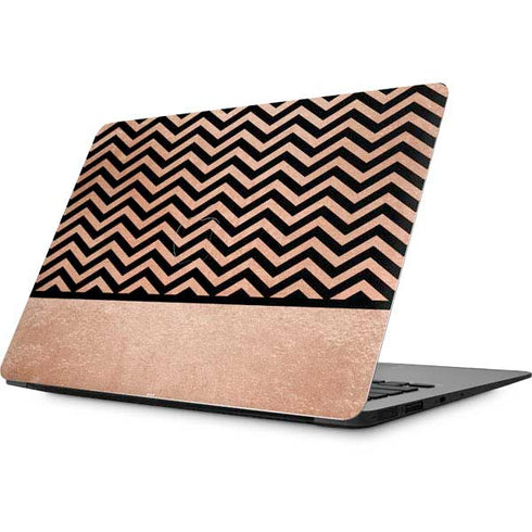 Rose Gold Chevron Split Apple MacBook Skin
