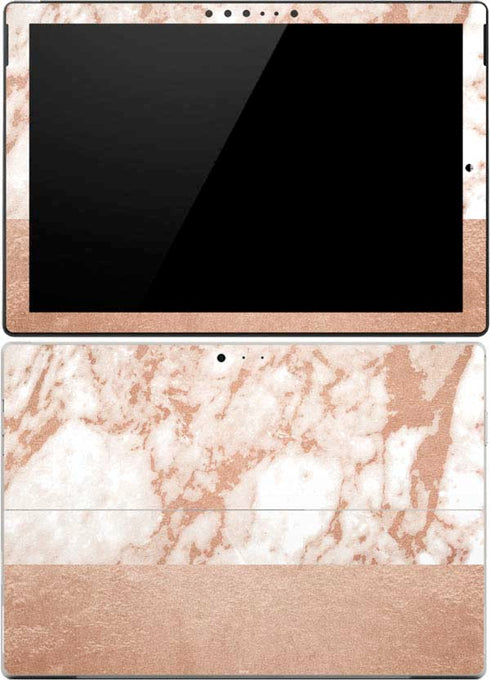 White Rose Gold Marble Surface Pro 4 Skin
