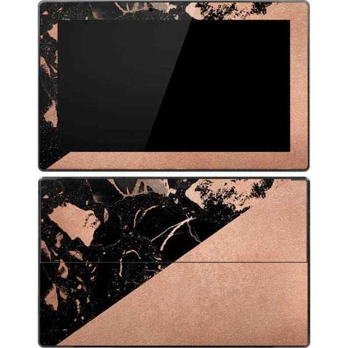 Black and Rose Gold Marble Split Surface Pro Tablet Skin