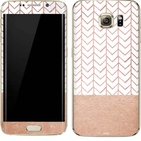 Rose Gold Herringbone Galaxy S7 Edge Skin