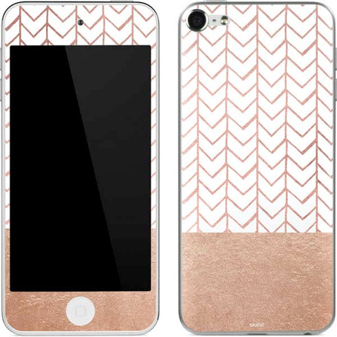 Rose Gold Herringbone Apple iPod Skin
