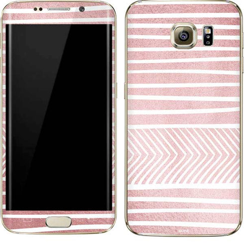 Pink and White Stripes Galaxy S7 Edge Skin