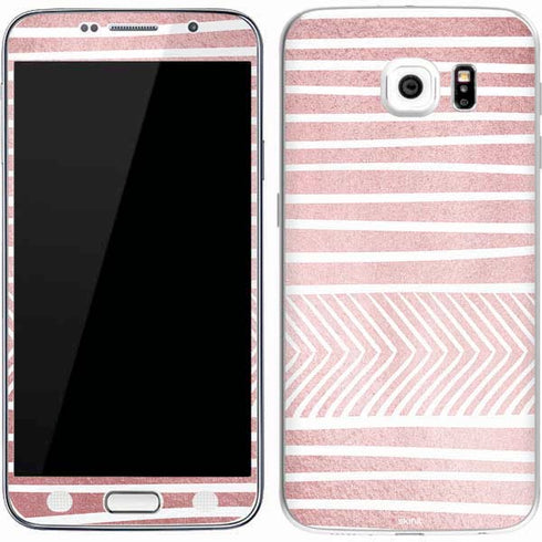 Pink and White Stripes Galaxy S7 Skin