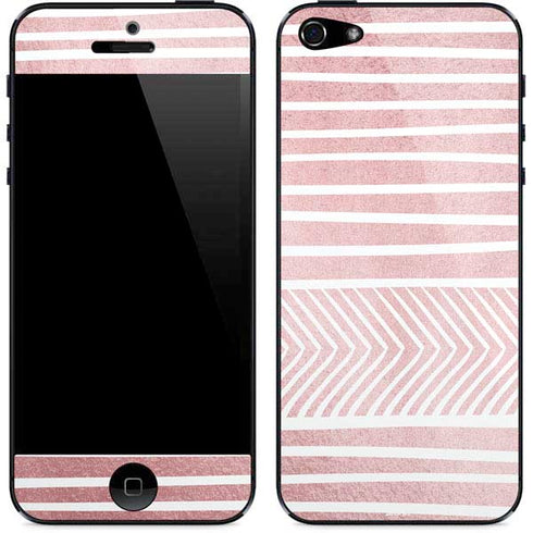 Pink and White Stripes iPhone 5/5s/5SE Skin