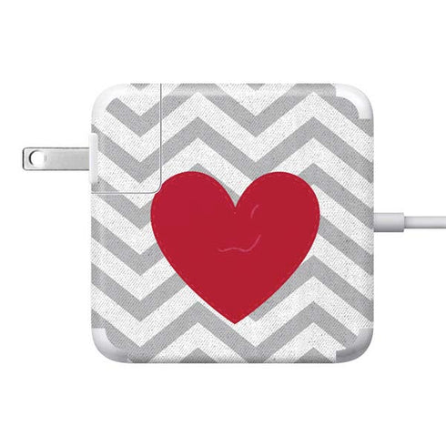 Chevron Heart 85W Power Adapter (15 and 17 inch MacBook Pro Charger) Skin