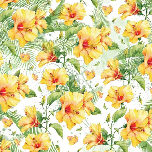 Yellow Hibiscus PS5 Slim Digital Edition Console Skin