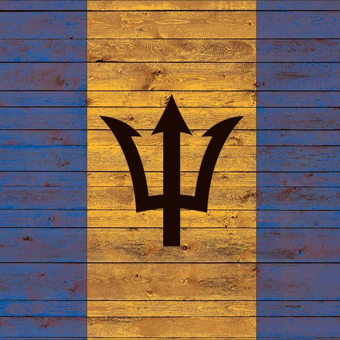 Barbados Flag Dark Wood PS5 Slim Disk Console Skin