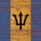 Barbados Flag Dark Wood Fire TV Cube Skin