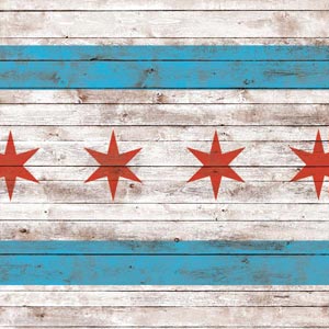 Chicago Flag Dark Wood PlayStation 4 Gold Wireless Headset Skin