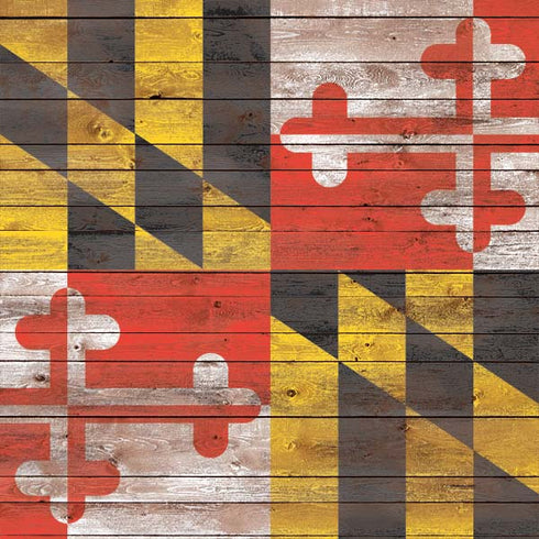 Maryland Flag Dark Wood iPhone XS Clear Case