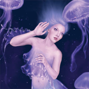 Rachel Anderson Mermaid and Jellyfish Galaxy Buds Plus Skin