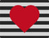 Black And White Striped Heart iPhone XS Clear Case